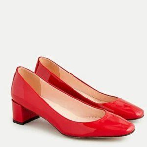 J. Crew Kate Pumps In Patent Leather Chili Pepper